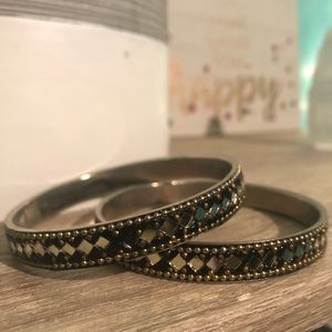 Twin Moroccan style mirrored bracelets